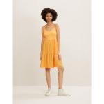 Reduzierte Orange Ärmellose Tom Tailor Denim Jerseykleider mit Volants aus Jersey für Damen Größe XS 