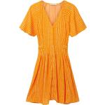 Gelbe Batik Tom Tailor Denim Mini V-Ausschnitt Minikleider & kurze Kleider für Damen für Partys 