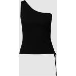 Schwarze Tom Tailor Denim One Shoulder Tops aus Baumwolle für Damen Größe XS 