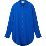 Royalblaue Oversize Tom Tailor Denim Hemdblusen aus Denim für Damen Größe S 