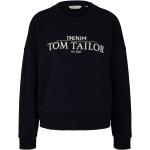 Blaue Oversize Tom Tailor Denim Damensweatshirts aus Denim Größe S für den für den Herbst 
