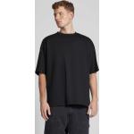 Schwarze Unifarbene Oversize Tom Tailor Denim T-Shirts aus Baumwolle für Herren Größe M 