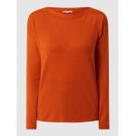 Reduzierte Orange Tom Tailor Denim U-Boot-Ausschnitt Strickpullover aus Baumwolle für Damen Größe XS 