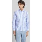 Hellblaue Gestreifte Tom Tailor Denim Kentkragen Hemden mit Kent-Kragen aus Baumwolle für Herren Größe XL 