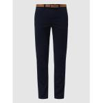 Dunkelblaue Tom Tailor Denim Slim Fit Jeans mit Gürtel aus Baumwolle für Herren Weite 29, Länge 32 