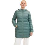 Grüne Gesteppte Casual Tom Tailor Denim Damensteppmäntel & Damenpuffercoats mit Reißverschluss aus Polyester mit Kapuze Größe XS für den für den Winter 