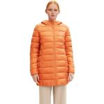 Orange Gesteppte Casual Tom Tailor Denim Damensteppmäntel & Damenpuffercoats mit Reißverschluss aus Polyester mit Kapuze Größe XS für den für den Winter 