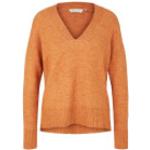 Orange Tom Tailor Denim V-Ausschnitt Strickpullover aus Denim für Damen Größe L für den für den Herbst 