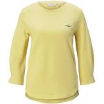 Gelbe Unifarbene Langärmelige Tom Tailor Denim Rundhals-Ausschnitt Damensweatshirts aus Baumwollmischung Größe L 