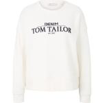 Weiße Bestickte Tom Tailor Denim Damensweatshirts aus Denim Größe L 