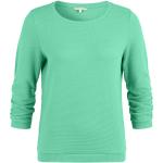 Tom Tailor Denim Sweatshirt, strukturiert, geraffte 3/4-Ärmel, für Damen, grün, XS