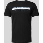Schwarze Unifarbene Tom Tailor Denim T-Shirts aus Baumwolle für Herren Größe M 