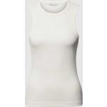 Offwhitefarbene Tom Tailor Denim Tank-Tops aus Baumwollmischung für Damen Größe M für den für den Sommer 