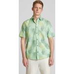 Grüne Blumenmuster Kurzärmelige Tom Tailor Kentkragen Hemden mit Kent-Kragen aus Baumwolle für Herren Größe XL 