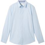Blaue Gestreifte Langärmelige Tom Tailor Kentkragen Hemden mit Kent-Kragen aus Baumwolle für Herren Größe 3 XL 