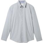 Graue Gestreifte Langärmelige Tom Tailor Kentkragen Hemden mit Kent-Kragen aus Baumwolle für Herren Größe S 