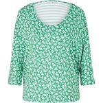 Grüne Blumenmuster Langärmelige Tom Tailor Fledermausshirts für Damen Größe M 