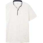 Reduzierte Weiße Tom Tailor Henleykragen Shirts mit Tasche aus Baumwolle für Herren Größe XL für den für den Sommer 