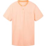 Orange Gestreifte Kurzärmelige Tom Tailor Henleykragen Shirts mit Tasche für Herren 