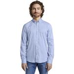 Hellblaue Unifarbene Langärmelige Tom Tailor Button Down Kragen Herrenlangarmhemden Größe 3 XL für Zeremonien 