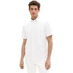 Reduzierte Weiße Unifarbene Kurzärmelige Tom Tailor Kentkragen Hemden mit Kent-Kragen aus Baumwolle für Herren Größe 3 XL für den für den Sommer 