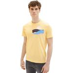 Gelbe Gestreifte Kurzärmelige Tom Tailor T-Shirts für Herren Größe L für den für den Frühling 