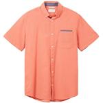 Reduzierte Korallenrote Kurzärmelige Tom Tailor Kentkragen Hemden mit Kent-Kragen für Herren Übergrößen für den für den Frühling 