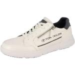 Reduzierte Weiße Tom Tailor Low Sneaker in Schmalweite für Herren Größe 44 