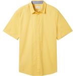 Gelbe Unifarbene Kurzärmelige Tom Tailor Herrenkurzarmhemden aus Popeline Größe XL 