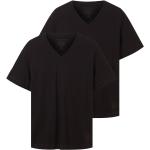Schwarze Unifarbene Tom Tailor V-Ausschnitt T-Shirts für Herren Größe XL 2-teilig 