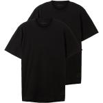Schwarze Unifarbene Tom Tailor T-Shirts für Herren Größe M 2-teilig 