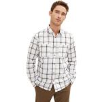 Reduzierte Weiße Karo Tom Tailor Kentkragen Hemden mit Kent-Kragen aus Flanell für Herren Größe M für den für den Winter 