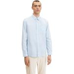 Reduzierte Hellblaue Unifarbene Langärmelige Tom Tailor Bio Kentkragen Hemden mit Kent-Kragen für Herren Größe XL 
