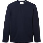 Reduzierte Blaue Unifarbene Langärmelige Tom Tailor Henleykragen Henley-Shirts für Herren Größe L 