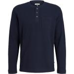Reduzierte Blaue Langärmelige Tom Tailor Henleykragen Henley-Shirts für Herren Größe 3 XL 