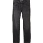 Schwarze Unifarbene Tom Tailor Marvin Straight Leg Jeans aus Denim für Herren Weite 38, Länge 32 
