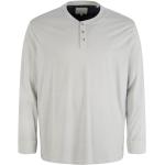 Reduzierte Graue Langärmelige Tom Tailor Henleykragen Henley-Shirts für Herren Größe 3 XL für den für den Frühling 