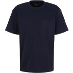 Reduzierte Blaue Kurzärmelige Tom Tailor Shirts mit Tasche für Herren Größe S 