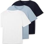 Weiße Unifarbene Tom Tailor T-Shirts für Herren Größe S 3-teilig 