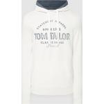 Offwhitefarbene Tom Tailor Herrenhoodies & Herrenkapuzenpullover aus Baumwolle mit Kapuze Größe L 