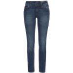 Blaue Tom Tailor Alexa Bio Slim Fit Jeans mit Reißverschluss aus Denim für Damen Weite 28, Länge 30 