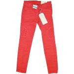 Rote Tom Tailor Biker Jeans mit Reißverschluss aus Baumwolle maschinenwaschbar für Damen 