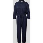 Marineblaue Unifarbene 3/4-ärmelige Tom Tailor Damenjumpsuits & Damenoveralls aus Viskose Größe S 