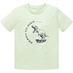 Limettengrüne Skater Kurzärmelige Tom Tailor Rundhals-Ausschnitt Printed Shirts für Kinder & Druck-Shirts für Kinder mit Dinosauriermotiv für Jungen Größe 98 
