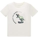 Weiße Skater Kurzärmelige Tom Tailor Rundhals-Ausschnitt Printed Shirts für Kinder & Druck-Shirts für Kinder mit Dinosauriermotiv für Jungen Größe 98 