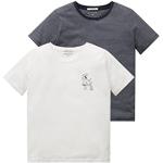 Reduzierte Weiße Gestreifte Tom Tailor Bio Printed Shirts für Kinder & Druck-Shirts für Kinder für Jungen Größe 98 2-teilig 
