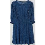 Marineblaue 3/4-ärmelige Tom Tailor Kinderkleider mit Rüschen aus Viskose für Mädchen Größe 176 