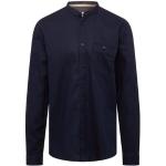 Reduzierte Marineblaue Unifarbene Langärmelige Tom Tailor Stehkragen Stehkragenhemden aus Baumwolle für Herren Größe S für den für den Frühling 