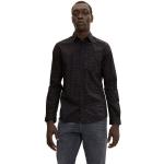 Schwarze Casual Langärmelige Tom Tailor Herrenlangarmhemden aus Baumwolle Größe 3 XL 