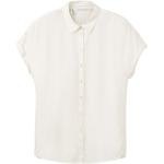 Weiße Kurzärmelige Tom Tailor Solid Kurzarmblusen aus Viskose für Damen Größe M für den für den Sommer 
